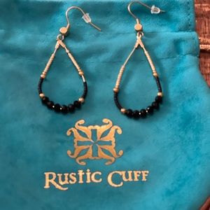 Rustic cuff new black and gold earrings